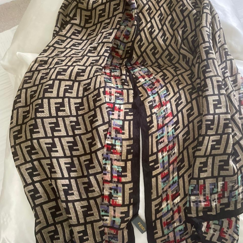 Monogram Scarf with Multicolor Accents